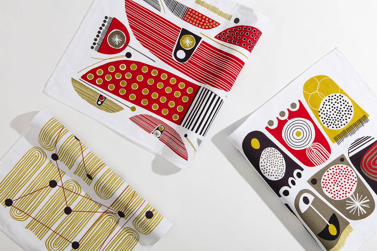 Canoes Tea Towel