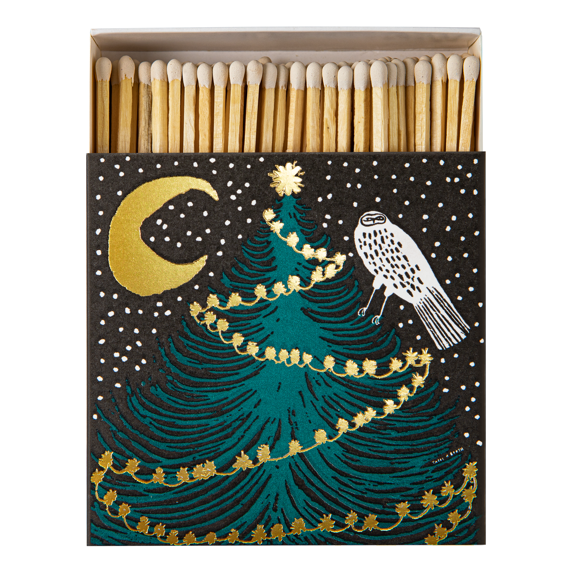 Owl, Moon and Tree | Square - Safety Matches