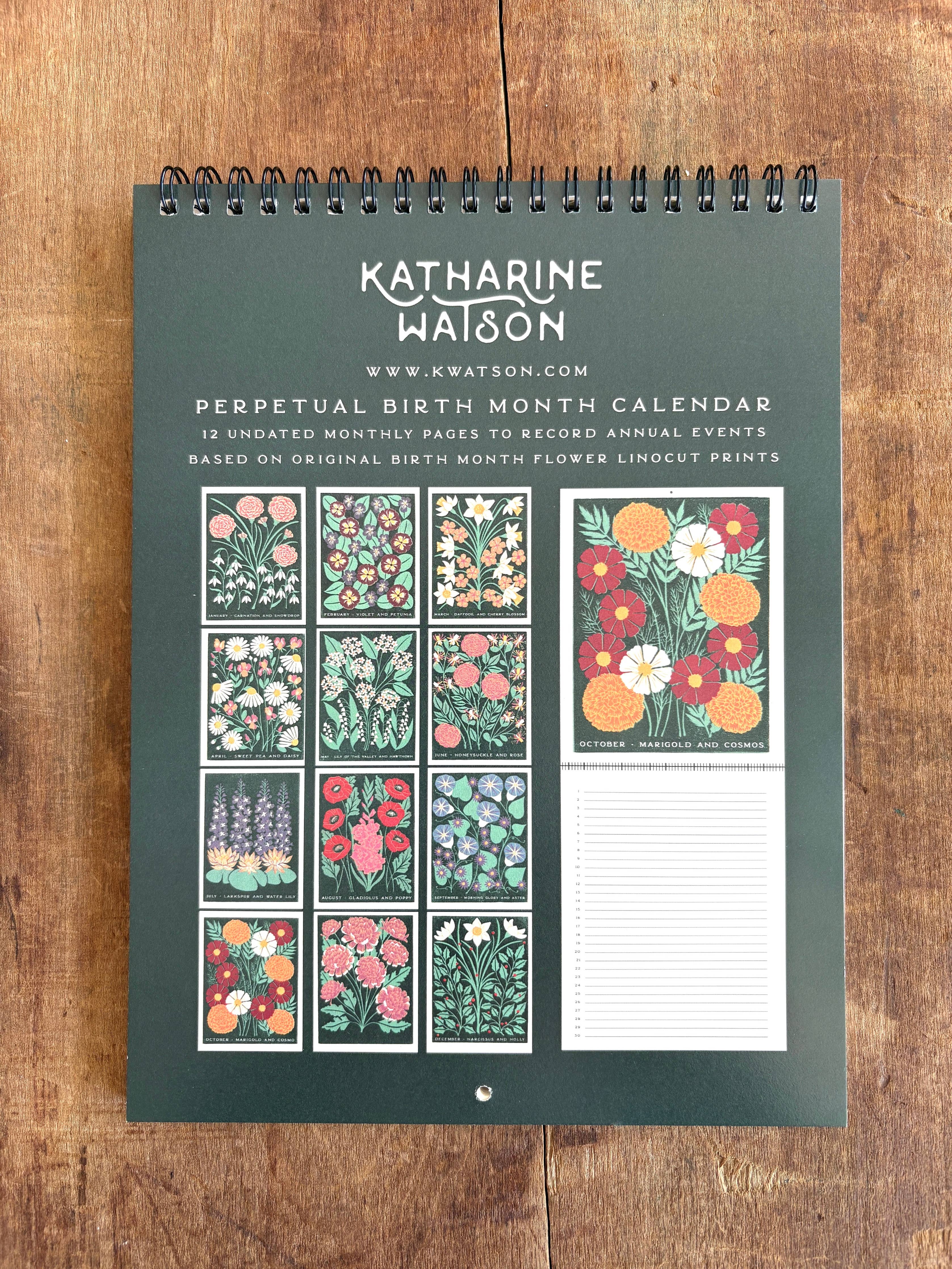 Perpetual Birth Month Calendar