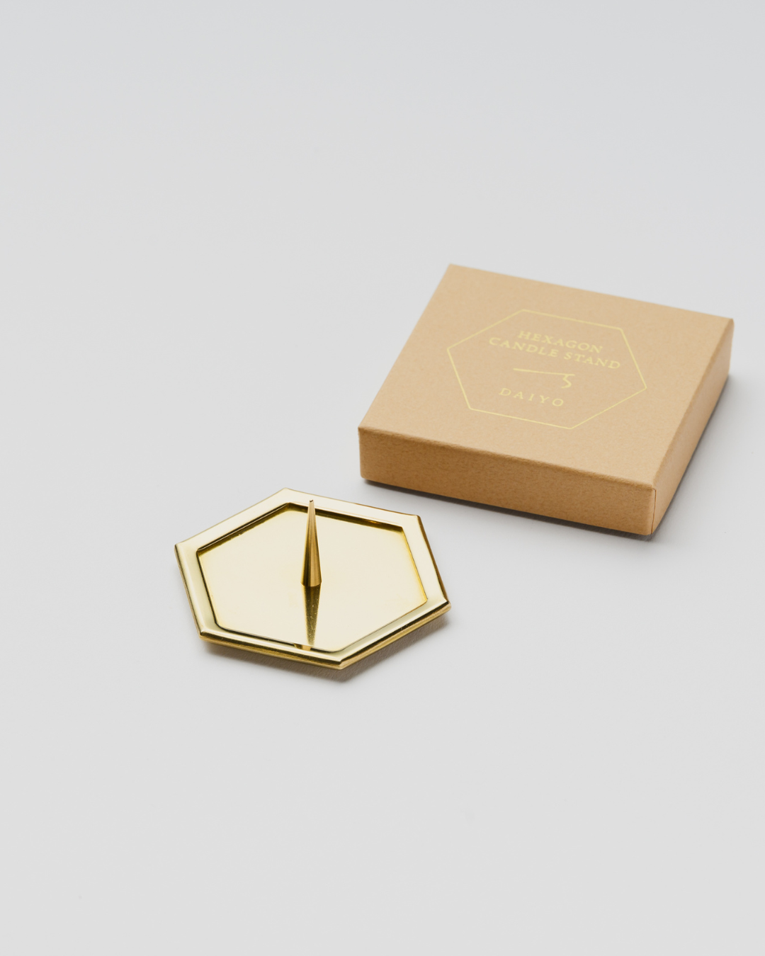 Brass Hexagon Candle Stand