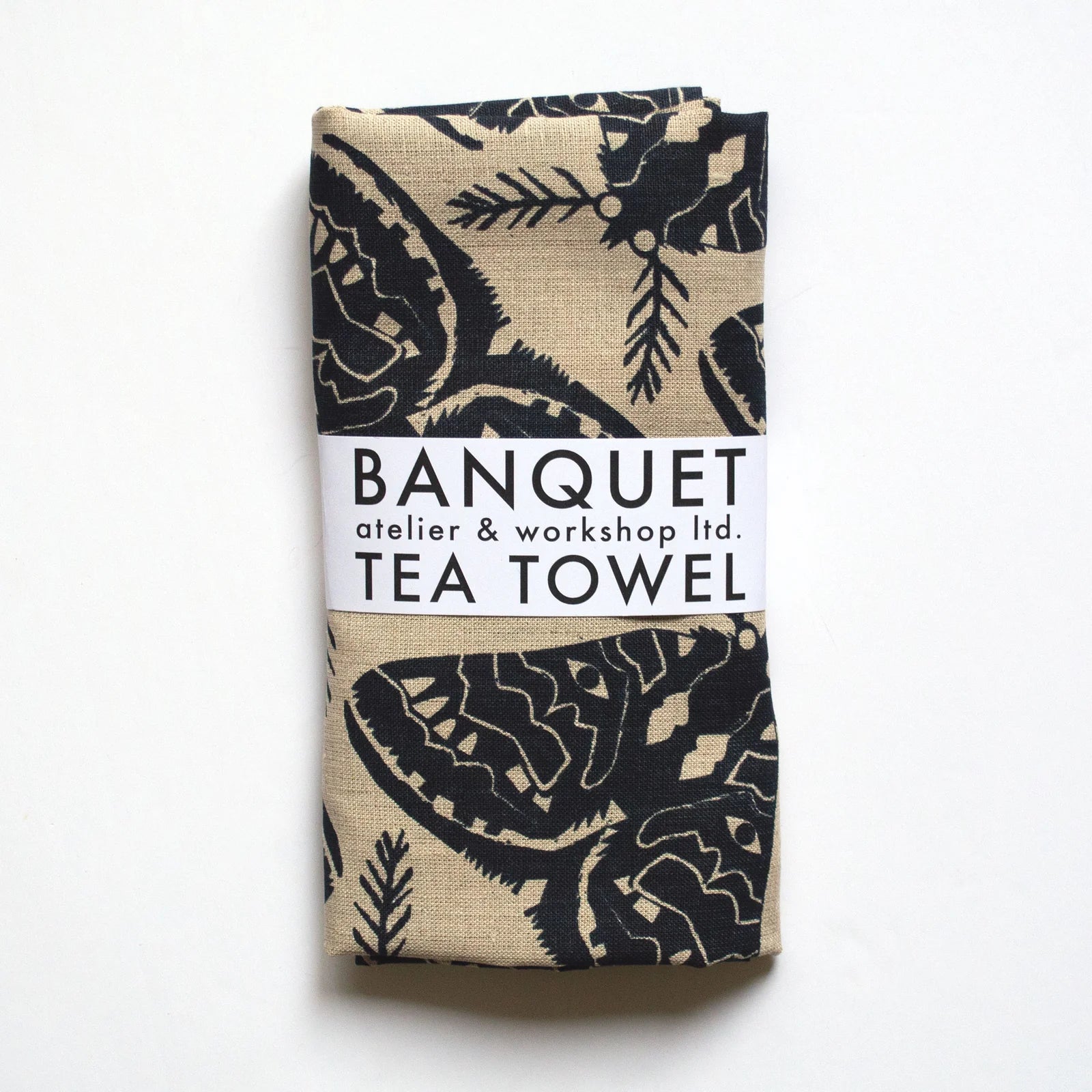 Cool Black Moths Tea Towel