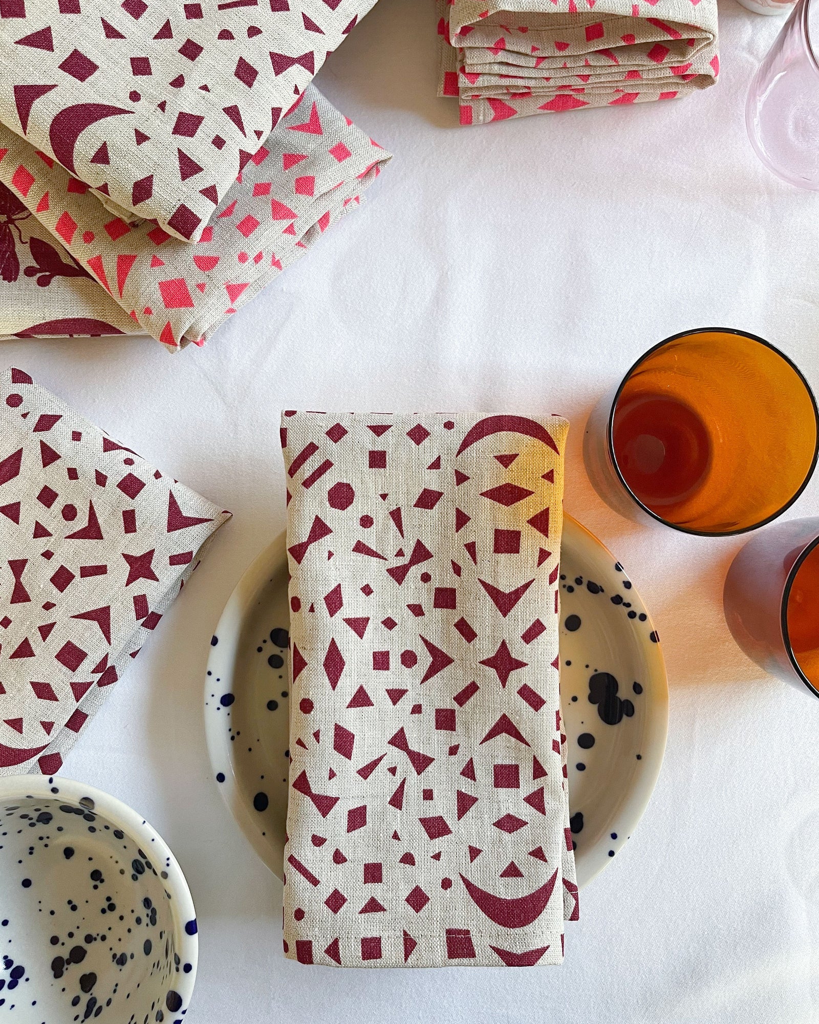 Snowflakes Linen Tea Towel
